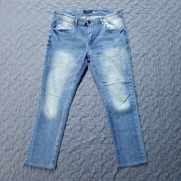Abstract One Jeans Mens 33x30 Blue Straight Leg Medium Wash Denim - Picture 1 of 13